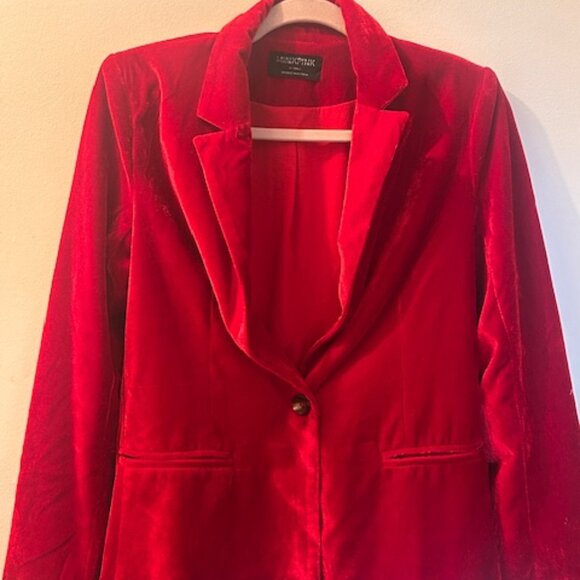 Free People x MINKPINK Jackets & Blazers - Free People MINKPINK Rich Ruby Velvet Lined Injection Blazer